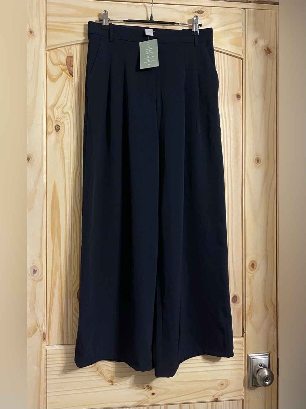 H&M New Wide Leg Navy Blue Trousers